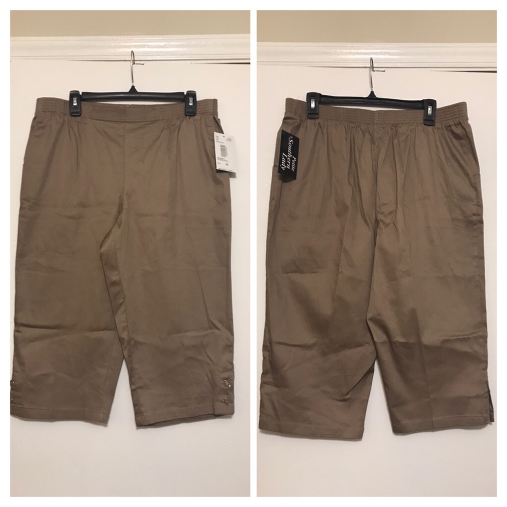 NWT Southern Lady Promise Petite caffe Latte Capri 14P